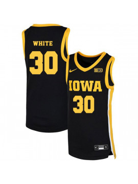 Men's Iowa Hawkeyes #30 Aaron White Nike 2020 Black Alumni College Basketball Jersey