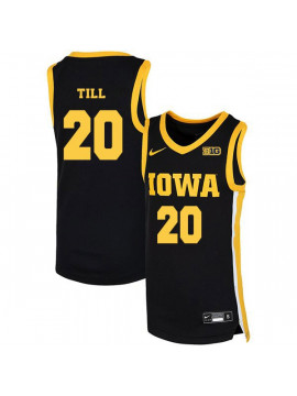Men's Iowa Hawkeyes #20 Riley Till Nike 2020 Black Alumni College Basketball Jersey