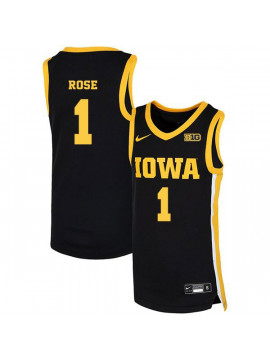 Men's Iowa Hawkeyes #1 Charlie Rose Nike 2020 Black Alumni College Basketball Jersey