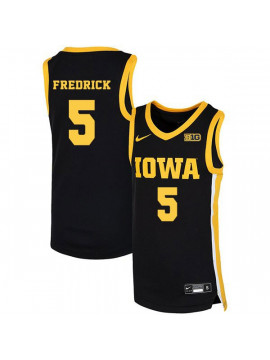 Men's Iowa Hawkeyes #5 CJ Fredrick Nike 2020 Black Alumni College Basketball Jersey