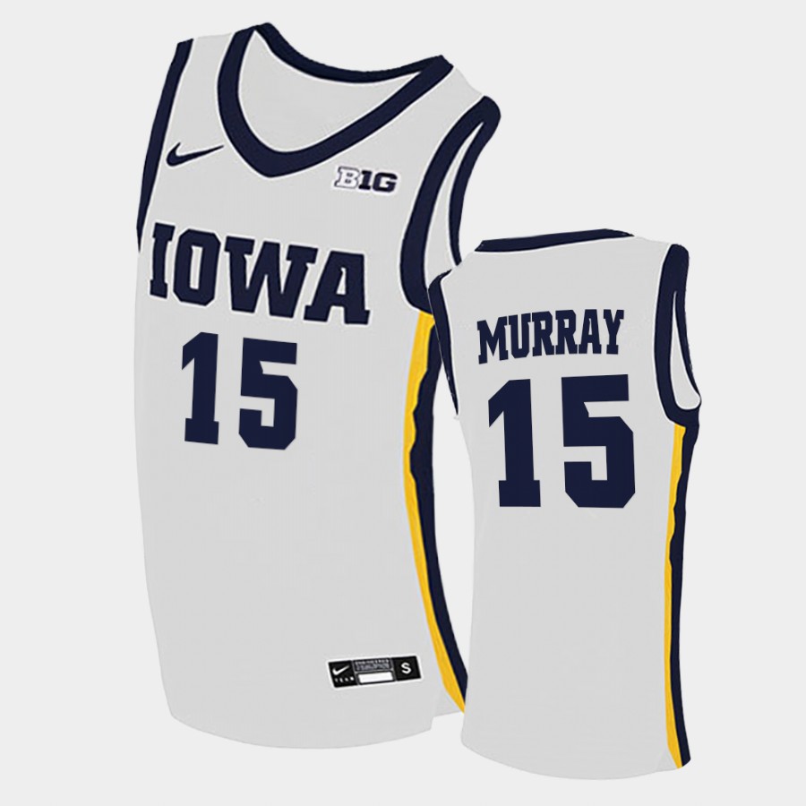 Men Iowa Hawkeyes #15 Keegan Murray Nike 2020 White Home College Basketball Jersey