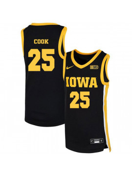 Men's Iowa Hawkeyes #25 Tyler Cook Nike 2020 Black Alumni College Basketball Jersey