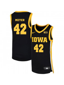 Men's Iowa Hawkeyes #42 Kyle Meyer Nike 2020 Black Alumni College Basketball Jersey