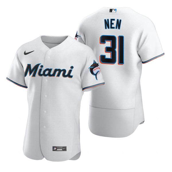 Men's Miami Marlins Retired Player #31 Robb Nen  Nike White Home Flex Base Jersey