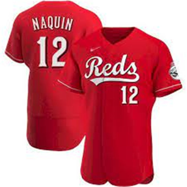 Men's Cincinnati Reds #12  Tyler Naquin Nike Scarlet Alternate Reds Flex Base Player Jersey