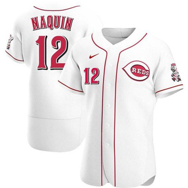 Men's Cincinnati Reds #12 Tyler Naquin Nike White Home Flex Base Player Jersey
