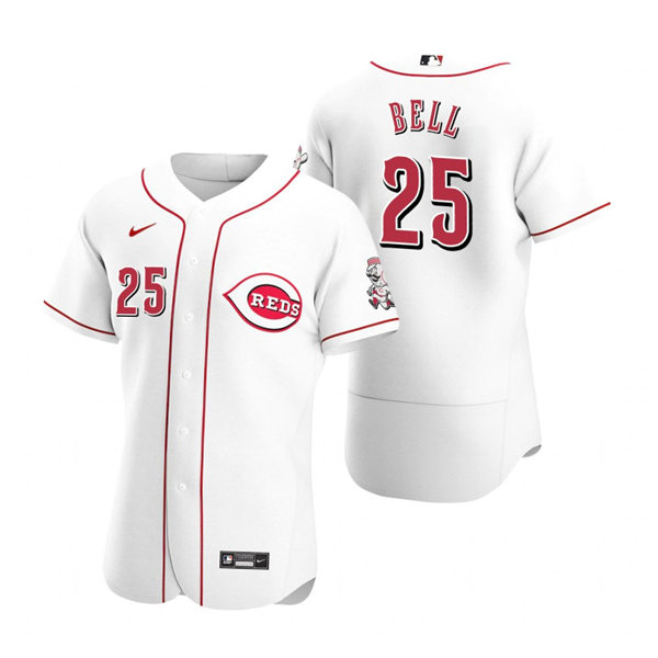 Men's Cincinnati Reds Retired Player #25 Buddy Bell Nike White Home Flex Base Player Jersey
