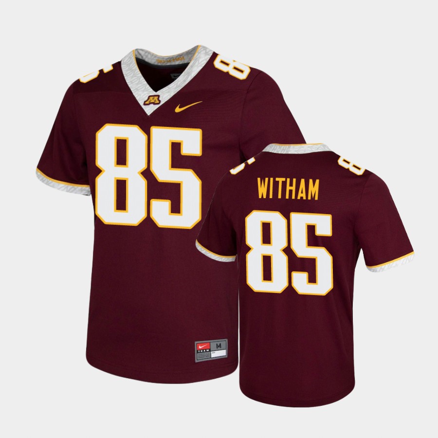 Men's Minnesota Golden Gophers #85 Bryce Witham 2020 Maroon White Nike Untouchable Game Football Jersey