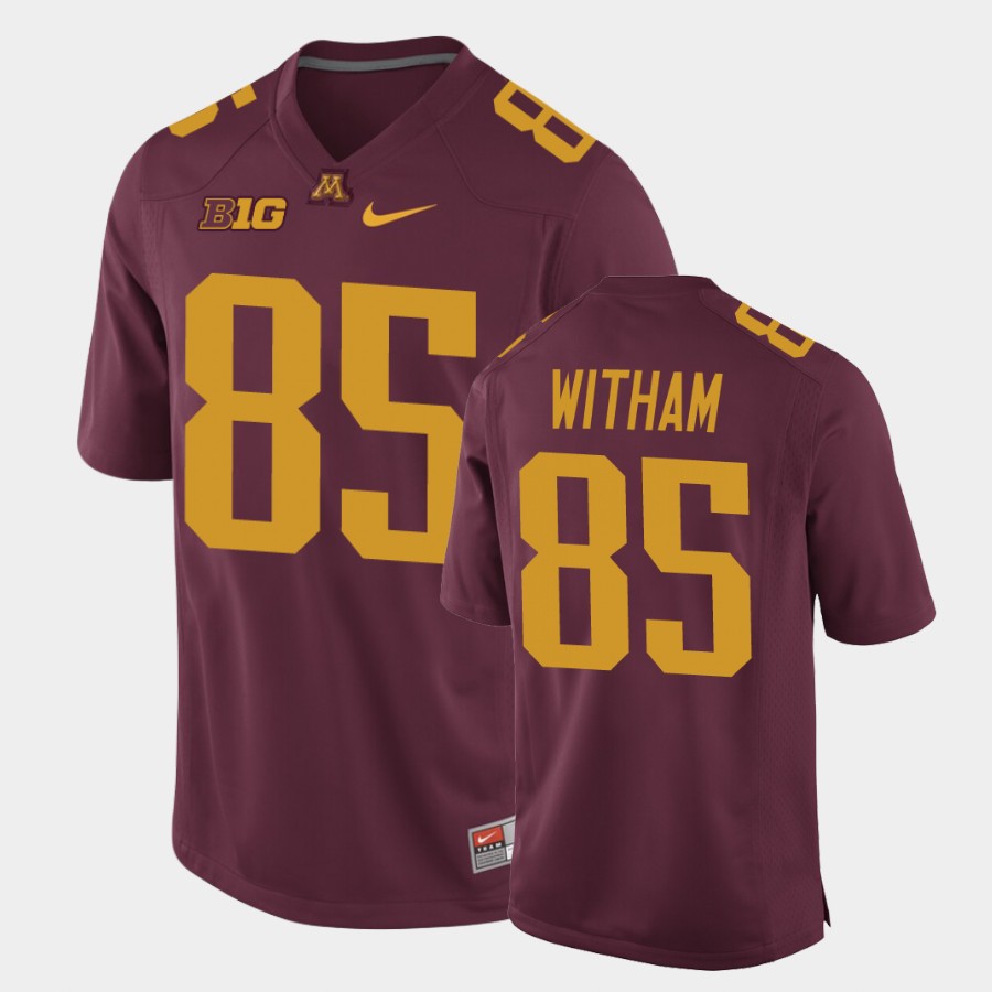 Men's Minnesota Golden Gophers #85 Bryce Witham Nike Maroon College Football Jersey