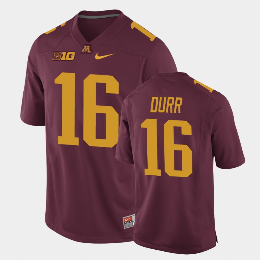 Men's Minnesota Golden Gophers #16 Coney Durr Nike Maroon College Football Jersey