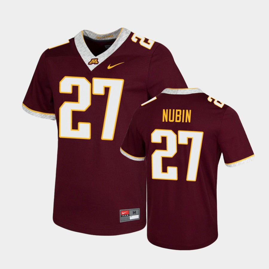 Men's Minnesota Golden Gophers #27 Tyler Nubin 2020 Maroon White Nike Untouchable Game Football Jersey