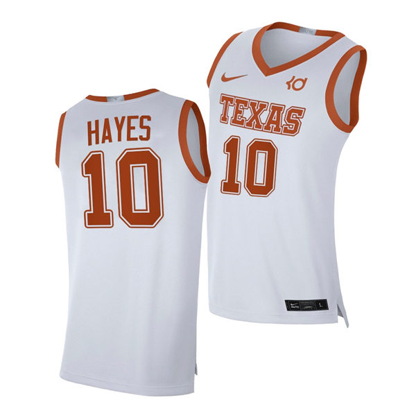 Men's Texas Longhorns #10 Jaxson Hayes Nike 2020-21 White Alumni Basketball Jersey