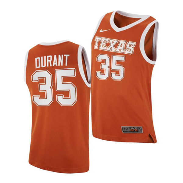 Men's Texas Longhorns #35 Kevin Durant 2020-21 Nike Orange College Basketball Jersey