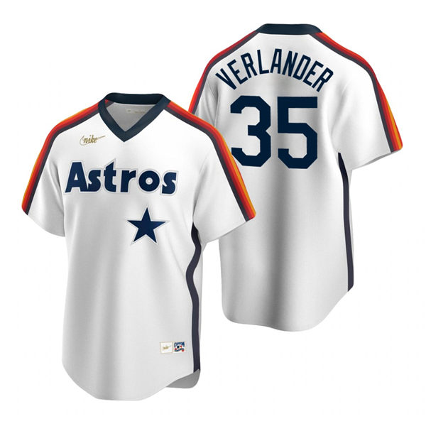 Men's Houston Astros #35 Justin Verlander Nike White Cooperstown Collection Jersey