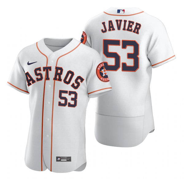 Men's Houston Astros #53 Cristian Javier  Nike White Home Flexbase Jersey