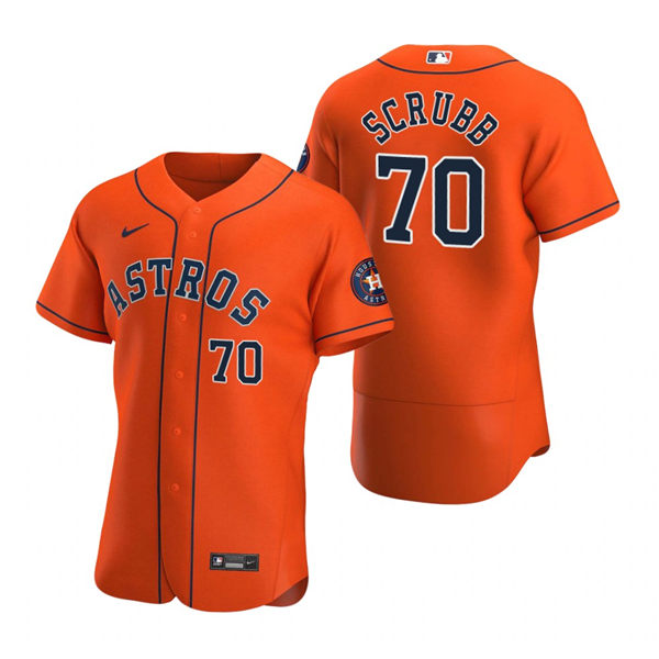 Men's Houston Astros #70 Andre Scrubb  Nike Orange Alternate Flexbase Jersey