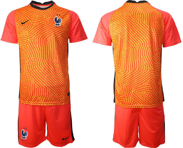 Mens France National Team 2020/21 Red goalkeeper Soccer Jersey Suit