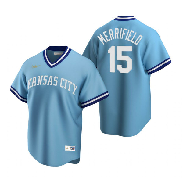 Men's Kansas City Royals #15 Whit Merrifield Nike Light Blue ...