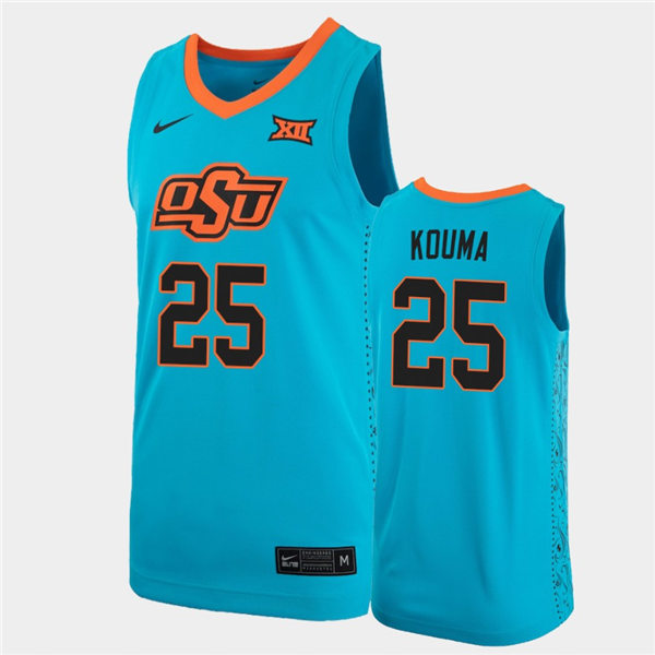 Men's Oklahoma State Cowboys #25 Bernard Kouma Nike Turquoise Alternate ...