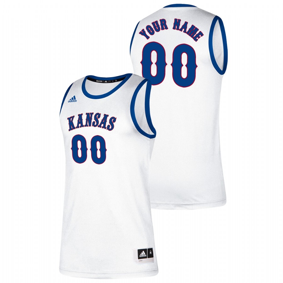 Men's Kansas Jayhawks Custom Adidas White Classic College Basketball Jersey