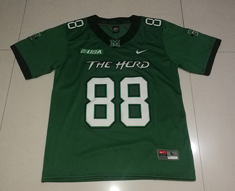 Mens Marshall Thundering Herd #88 Randy Moss Stitched 2020 Green College Football Game Jersey