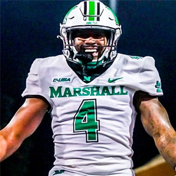 Mens Marshall Thundering Herd #4 Lawrence Papillon Stitched 2020 White Nike College Football Game Jersey
