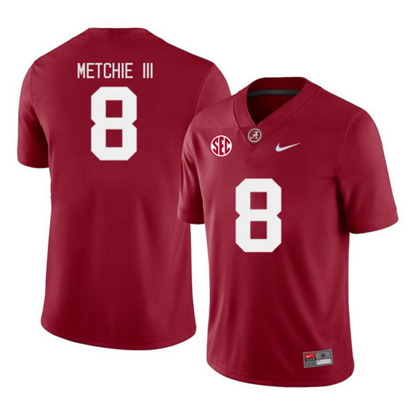 Men's Alabama Crimson Tide #8 John Metchie III Nike Crimson College ...