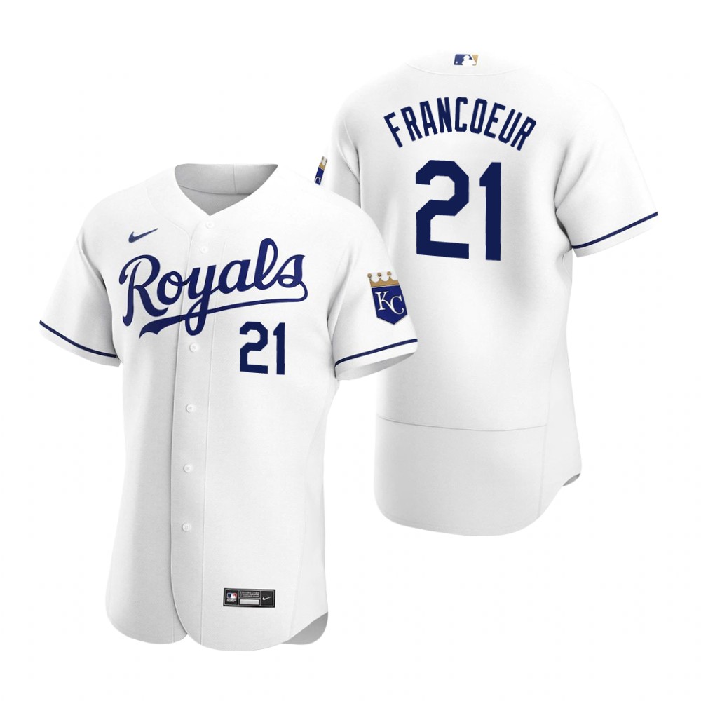 Men's Kansas City Royals Retired Player #21 Jeff Francoeur Stitched Nike White FlexBase Jersey