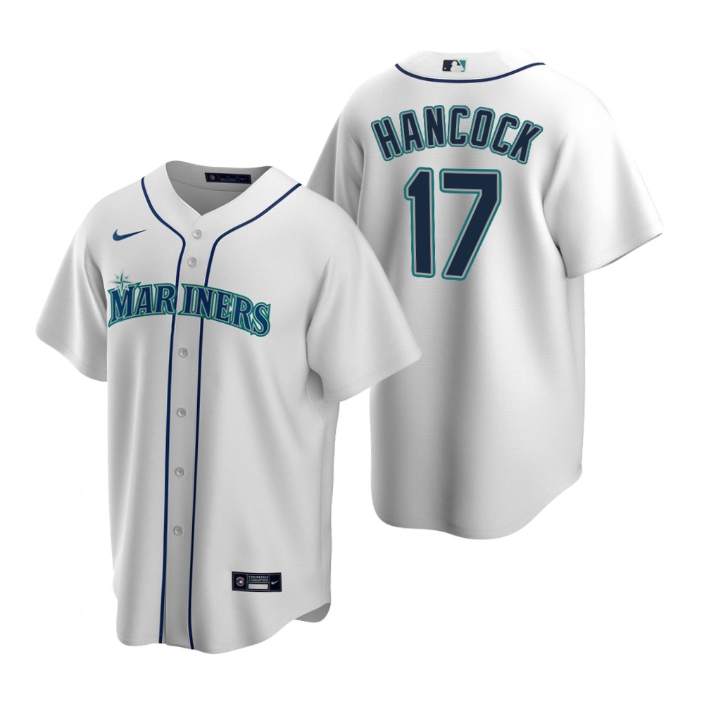 Men's Seattle Mariners #17 Emerson Hancock Nike White Home Cool Base Jersey