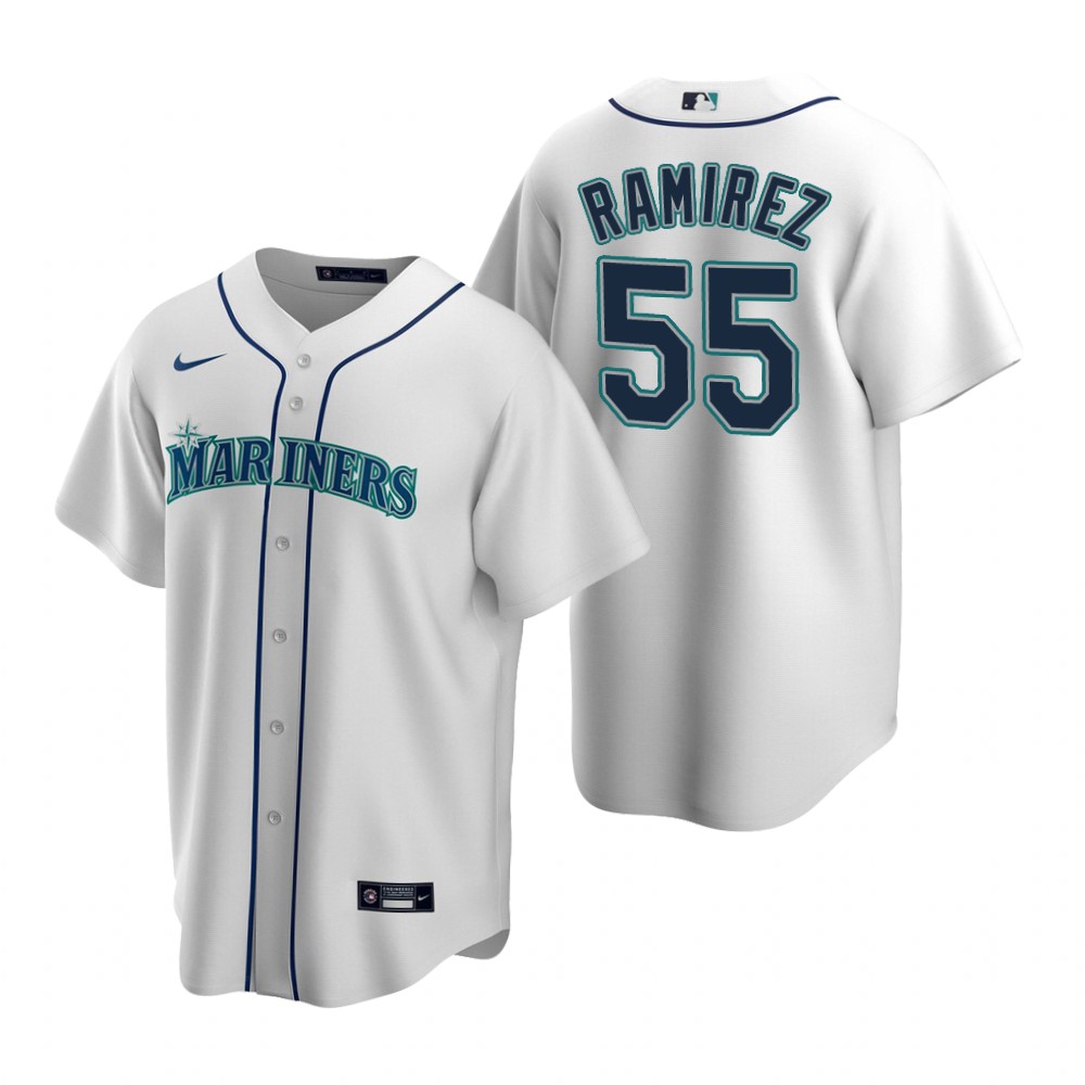 Men's Seattle Mariners #55 Yohan Ramirez Nike White Home Cool Base Jersey