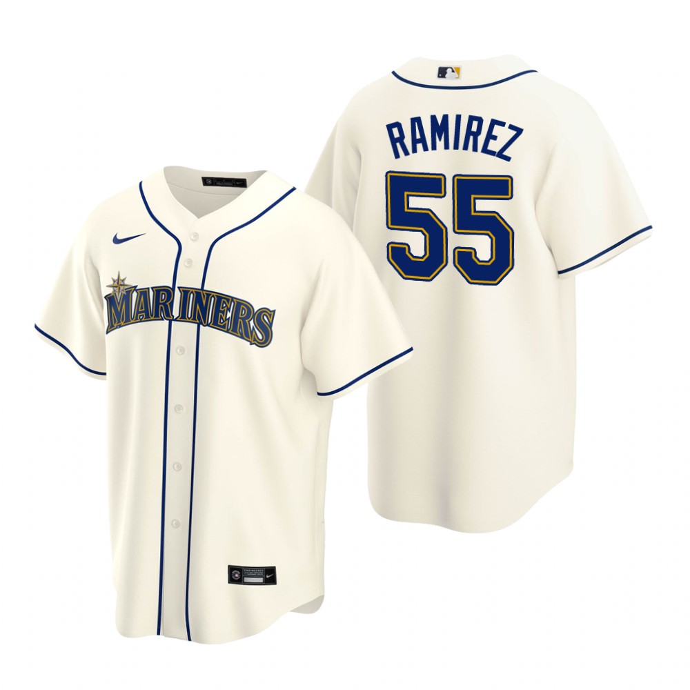 Men's Seattle Mariners #55 Yohan Ramirez Nike Cream Alternate Cool Base Jersey