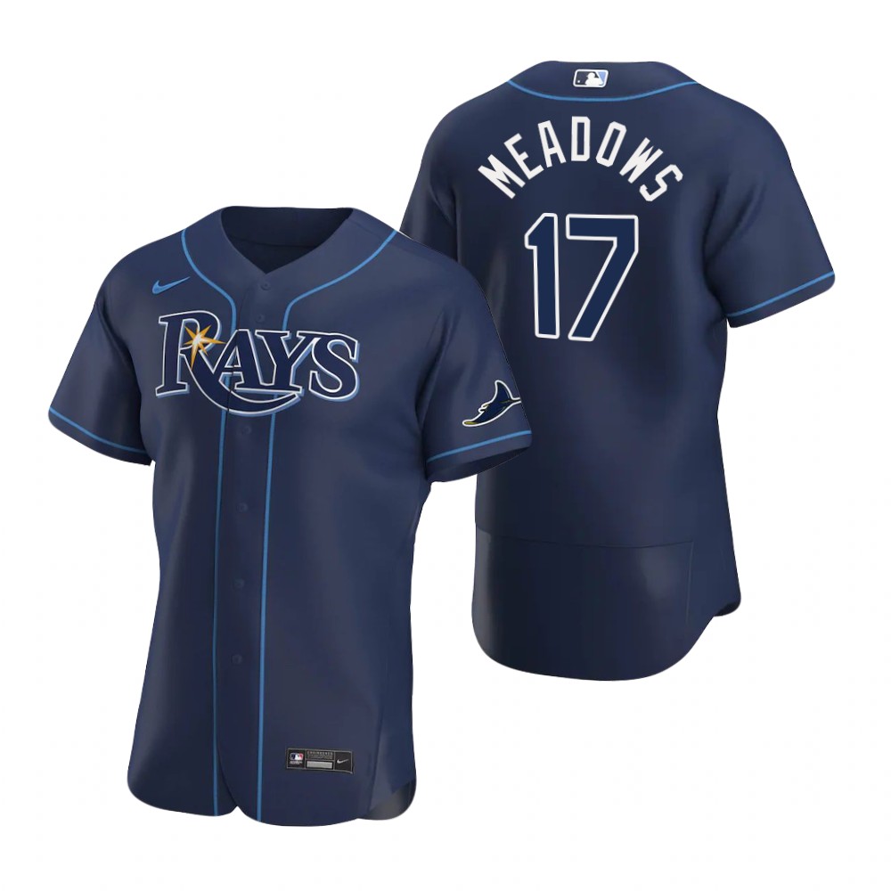 Men's Tampa Bay Rays #17 Austin Meadows Nike Navy Alternate FlexBase Jersey