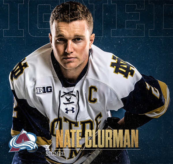 Mens Notre Dame Fighting Irish #2 Nate Clurman Under Armour White Notre Dame Hockey Game Jersey