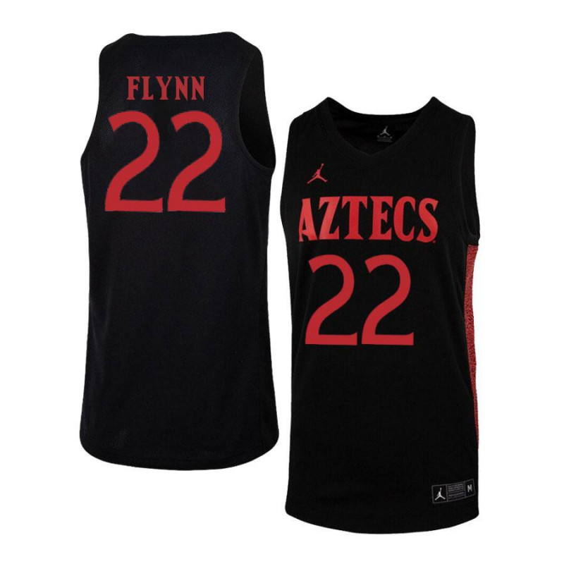Mens San Diego State Aztecs #22 Malachi Flynn 2020 Black Red Jordan College Basketball Swingman Jersey