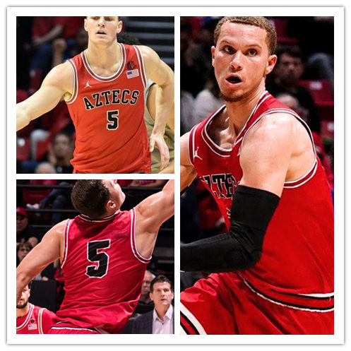 Mens San Diego State Aztecs #5 Jalen McDaniels 2019 Red Jordan College Basketball Game Jersey