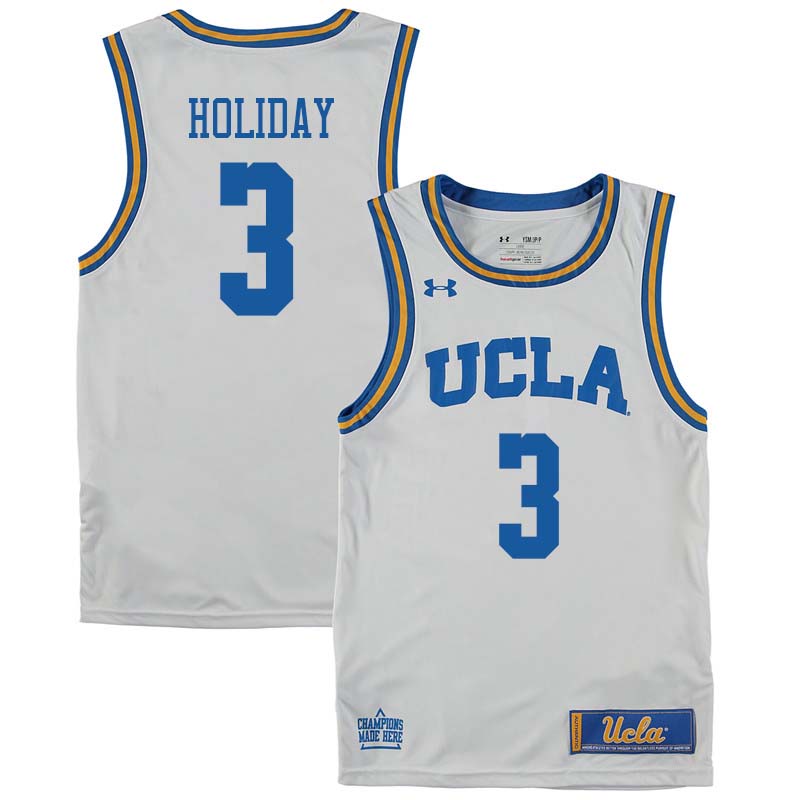 Mens UCLA Bruins #3 Aaron Holiday White Under Armour College Basketball Jersey