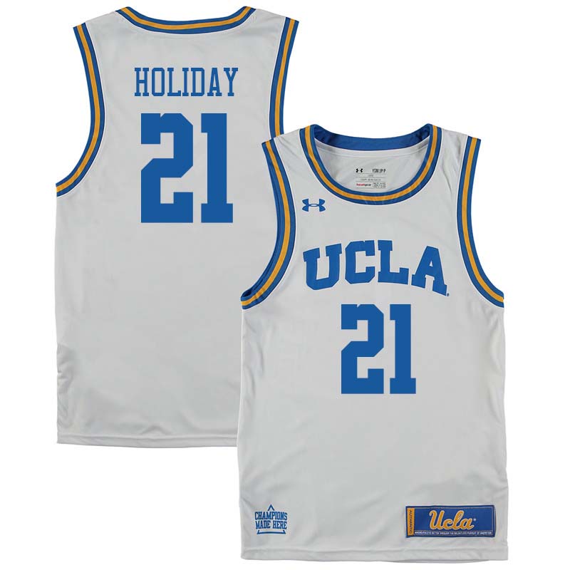 Mens UCLA Bruins #21 Jrue Holiday White Under Armour College Basketball Jersey
