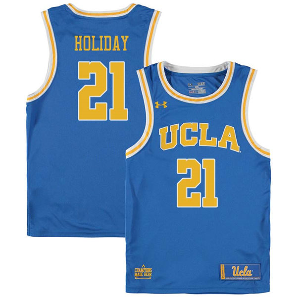 Mens UCLA Bruins #21 Jrue Holiday Royal Under Armour College Basketball Jersey