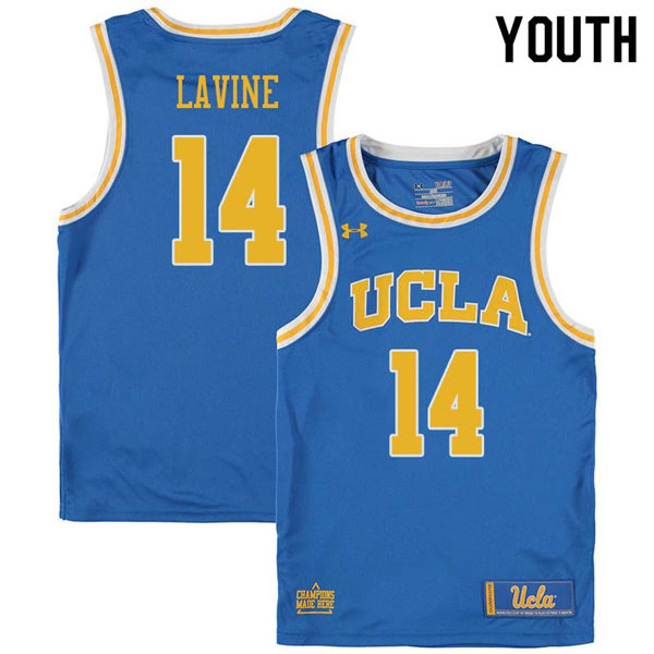 Youth UCLA Bruins #14 Zach LaVine Royal Under Armour College Basketball Jersey