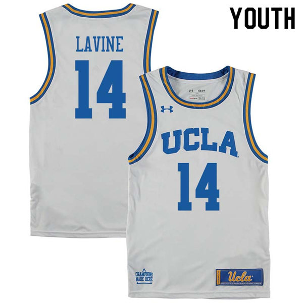 Youth UCLA Bruins #14 Zach LaVine White Under Armour College Basketball Jersey