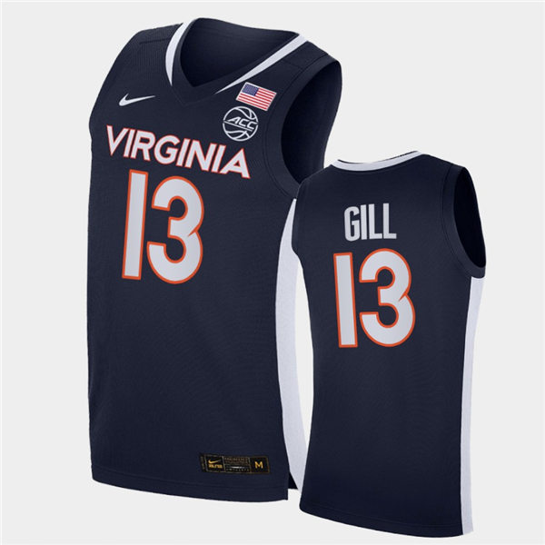 Mens Virginia Cavaliers #13 Anthony Gill Nike 2020 Navy Unity Road College Basketball Game Jersey