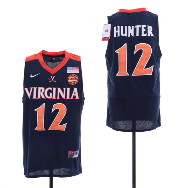 Mens Virginia Cavaliers #12 De'Andre Hunter Nike 2019 Navy College Basketball Jersey