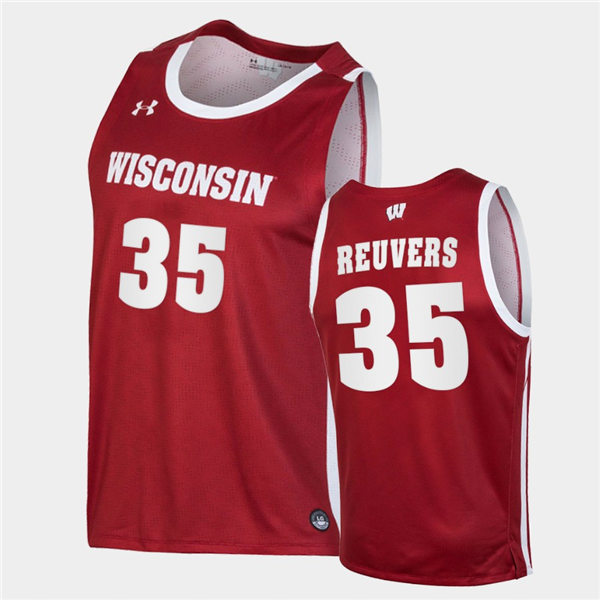 Mens Wisconsin Badgers #35 Nate Reuvers Under Armour Red College Basketball Game Jersey