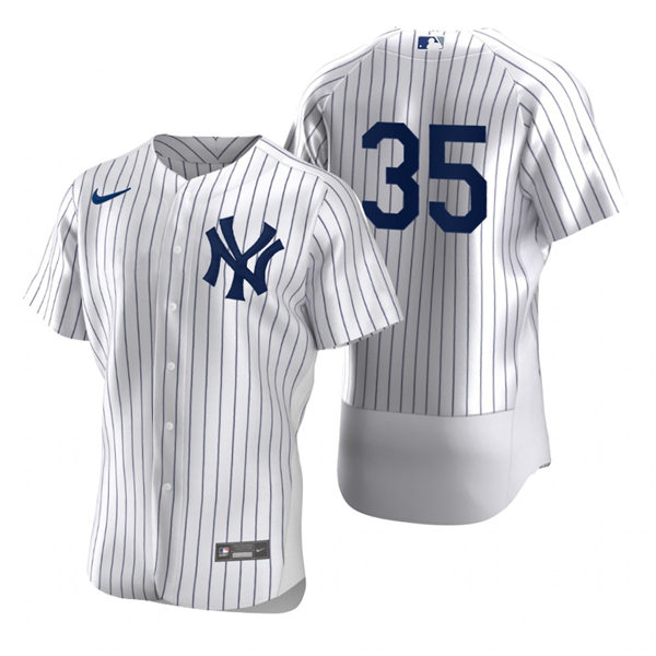 Mens New York Yankees Retired Player #35 John Wetteland Nike White Home FlexBase Game Jersey