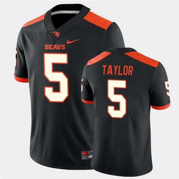 Mens Oregon State Beavers #5 Kolby Taylor Stitched Nike Black NCAA College Football Game Jersey