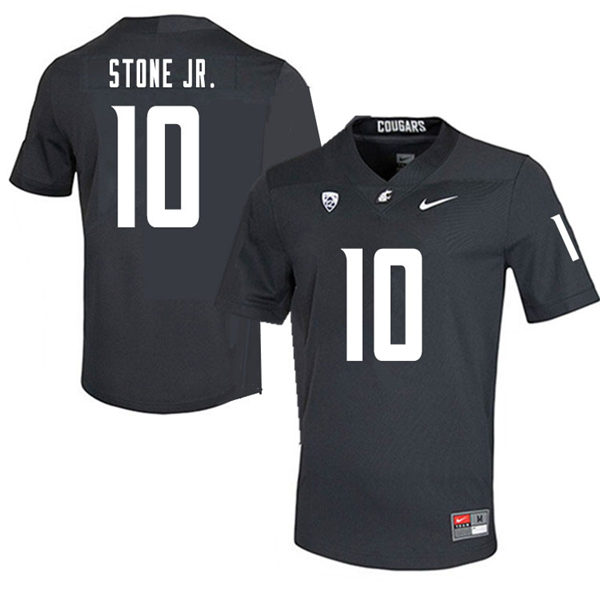 Mens Washington State Cougars #10 Ron Stone Jr. Nike Charcoal College Football Game Jersey