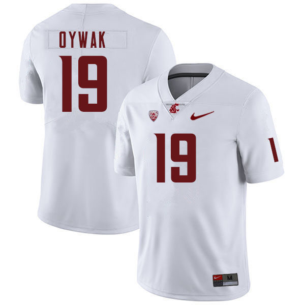 Mens Washington State Cougars #19 Alphonse Oywak Nike White College Football Game Jersey