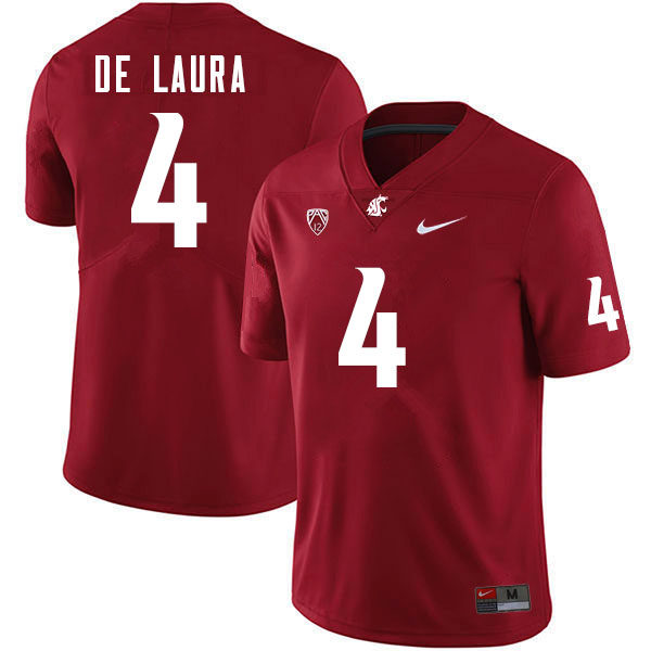 Mens Washington State Cougars #4 Jayden de Laura Nike Crimson College Football Game Jersey