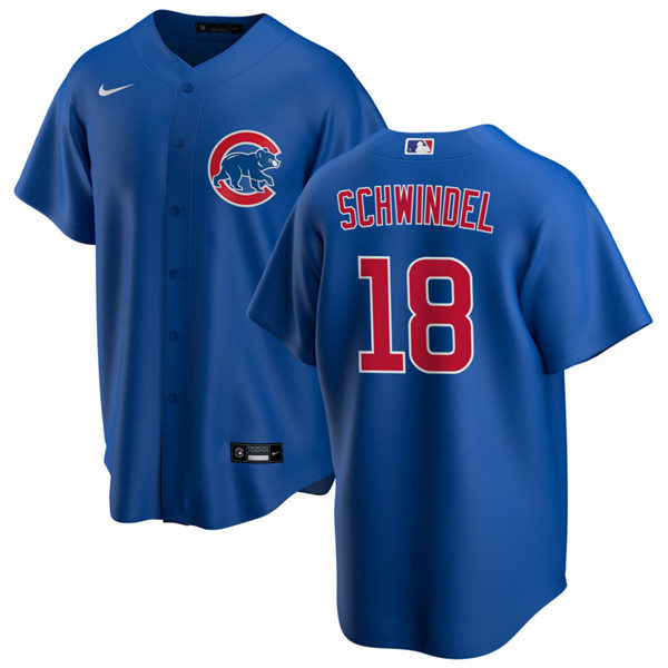 Youth Chicago Cubs #18 Frank Schwindel Nike Royal Alternate Jersey