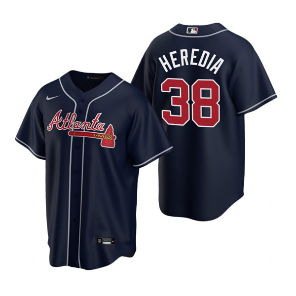 Mens Atlanta Braves #38 Guillermo Heredia Nike Navy Alternate Cool Base Jersey 